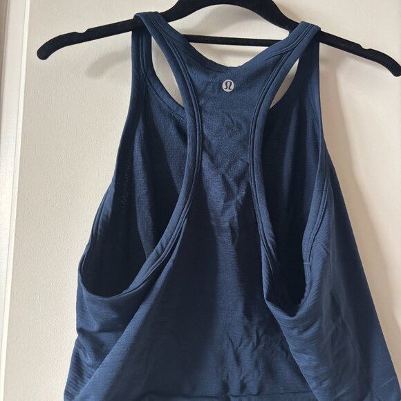 NWT Lululemon Swiftly Tech Cropped Racerback Tank 2.0 SIZE 14 Club Blue - Picture 7 of 7